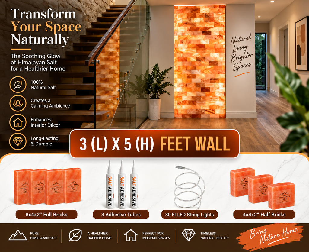 Backlit Himalayan Salt Wall Kit – 3 ft × 5 ft (15 sq ft)