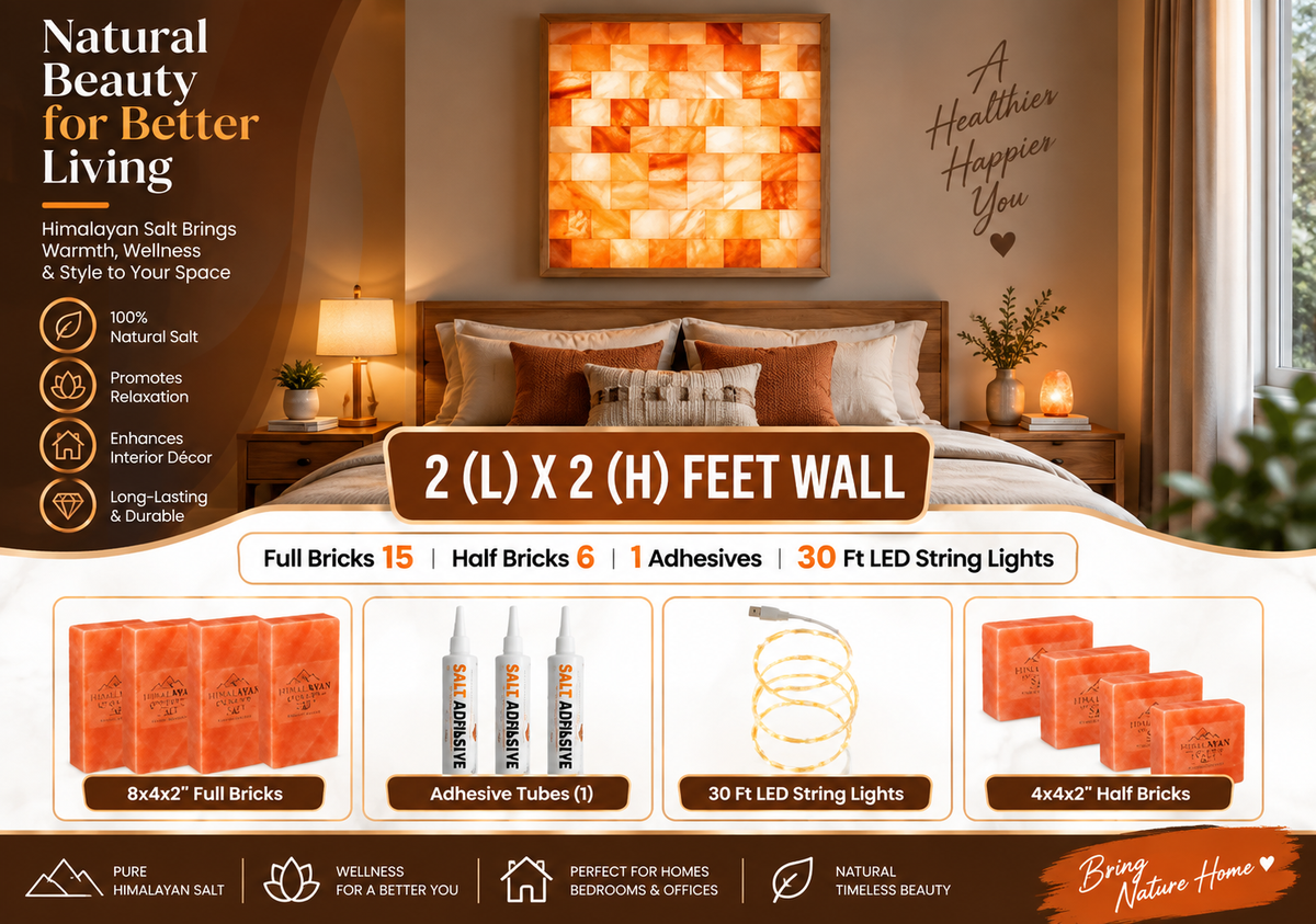 Backlit Himalayan Salt Wall Kit – 2 ft × 2 ft (4 sq ft)