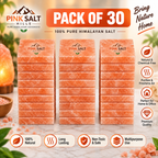 Himalayan Pink Salt Tiles – 8 × 4 × 1 in, Pack of 30 with 1 Adhesive