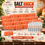 Himalayan Pink Salt Wall Bricks – 8 × 4 × 2 in, Pack of 1000 with 34 Adhesives