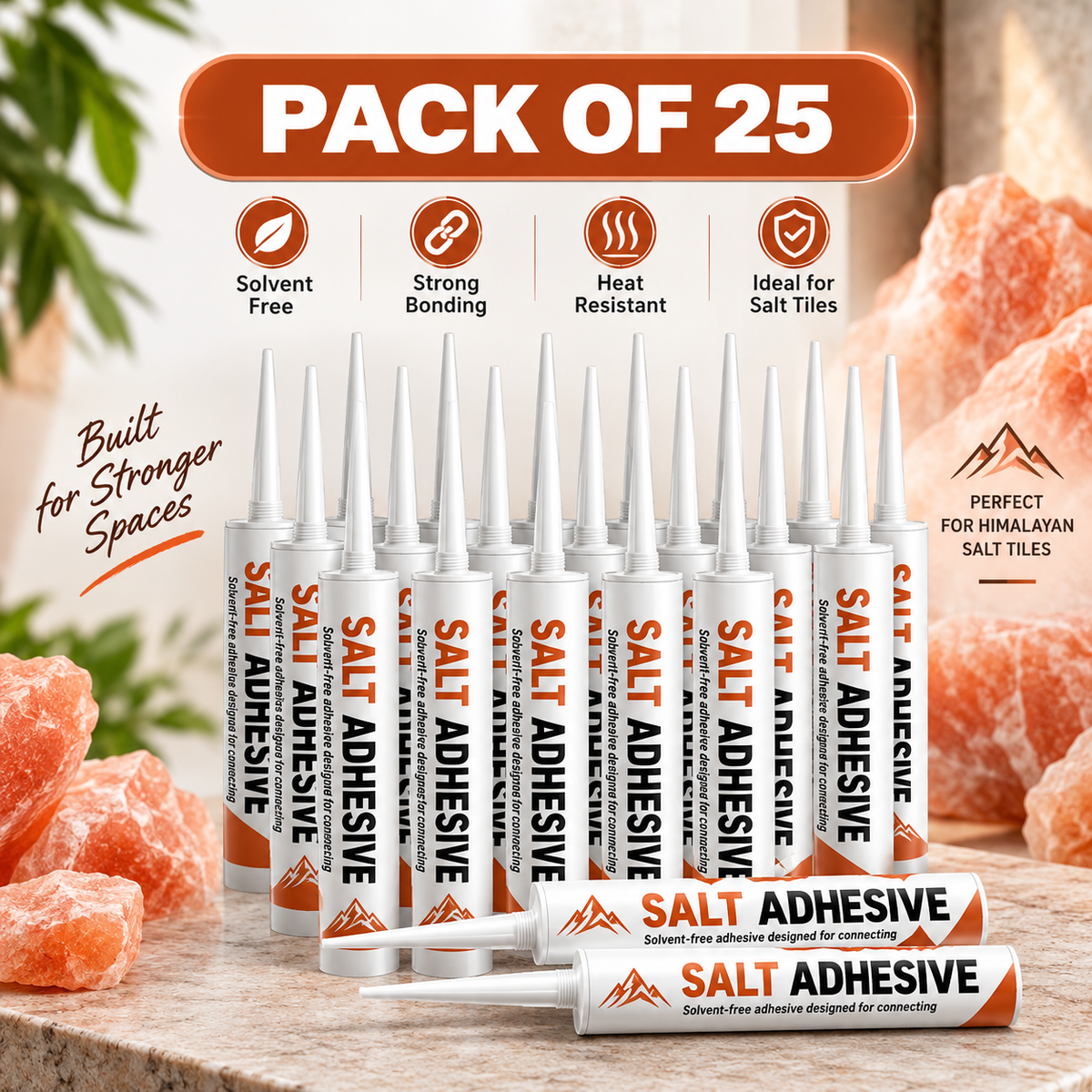 Saltite Clear Adhesive for Salt Bricks & Tiles – 25 Tubes