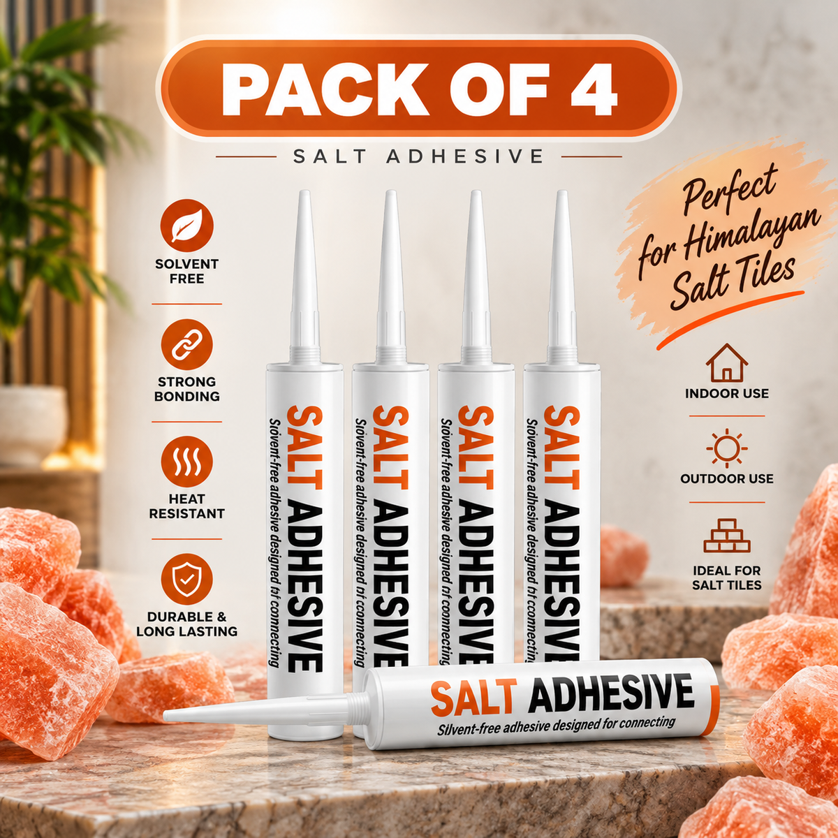 Saltite Clear Adhesive for Salt Bricks & Tiles – 4 Tubes