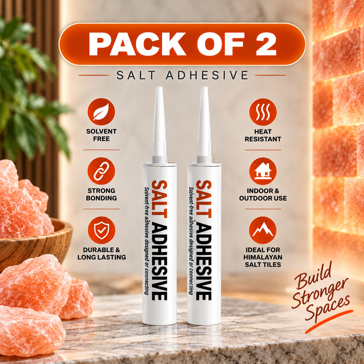 Saltite Clear Adhesive for Salt Bricks & Tiles – 2 Tubes