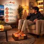 Himalayan Salt Foot Block Set with Handcrafted Wooden Holder