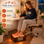Himalayan Salt Foot Block Set with Handcrafted Wooden Holder
