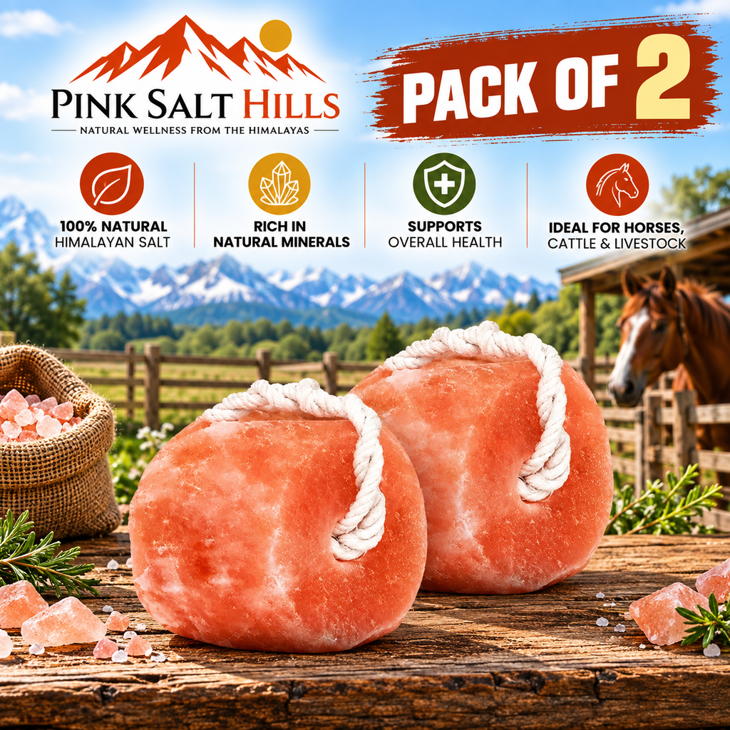 Himalayan Salt Lick Blocks for Horses & Livestock – Pack of 2 (4 lb each)