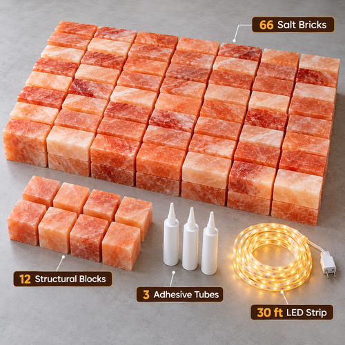 Backlit Himalayan Salt Wall Kit – 4 ft × 4 ft (16 sq ft)
