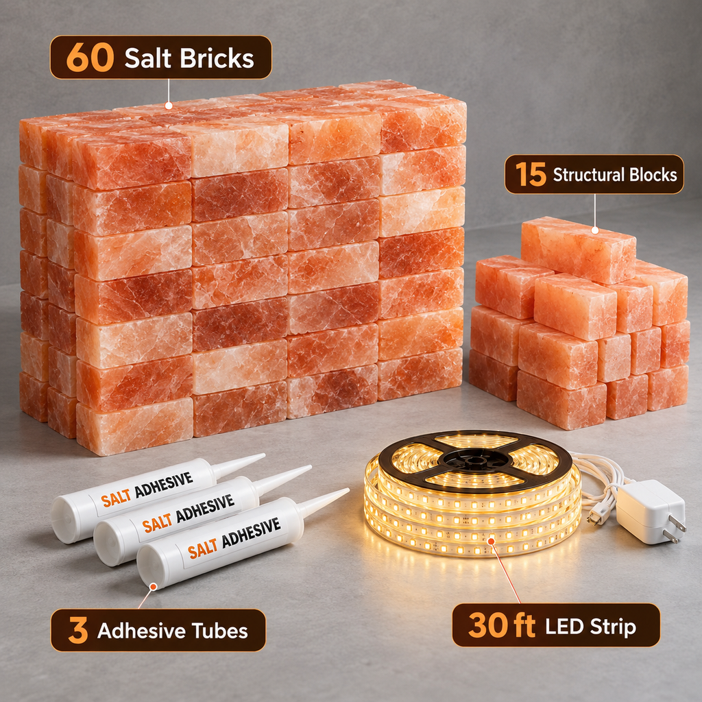 Backlit Himalayan Salt Wall Kit – 3 ft × 5 ft (15 sq ft)