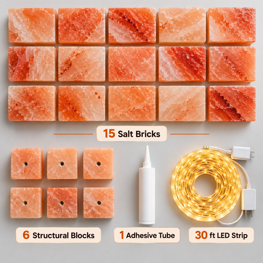 Backlit Himalayan Salt Wall Kit – 2 ft × 2 ft (4 sq ft)