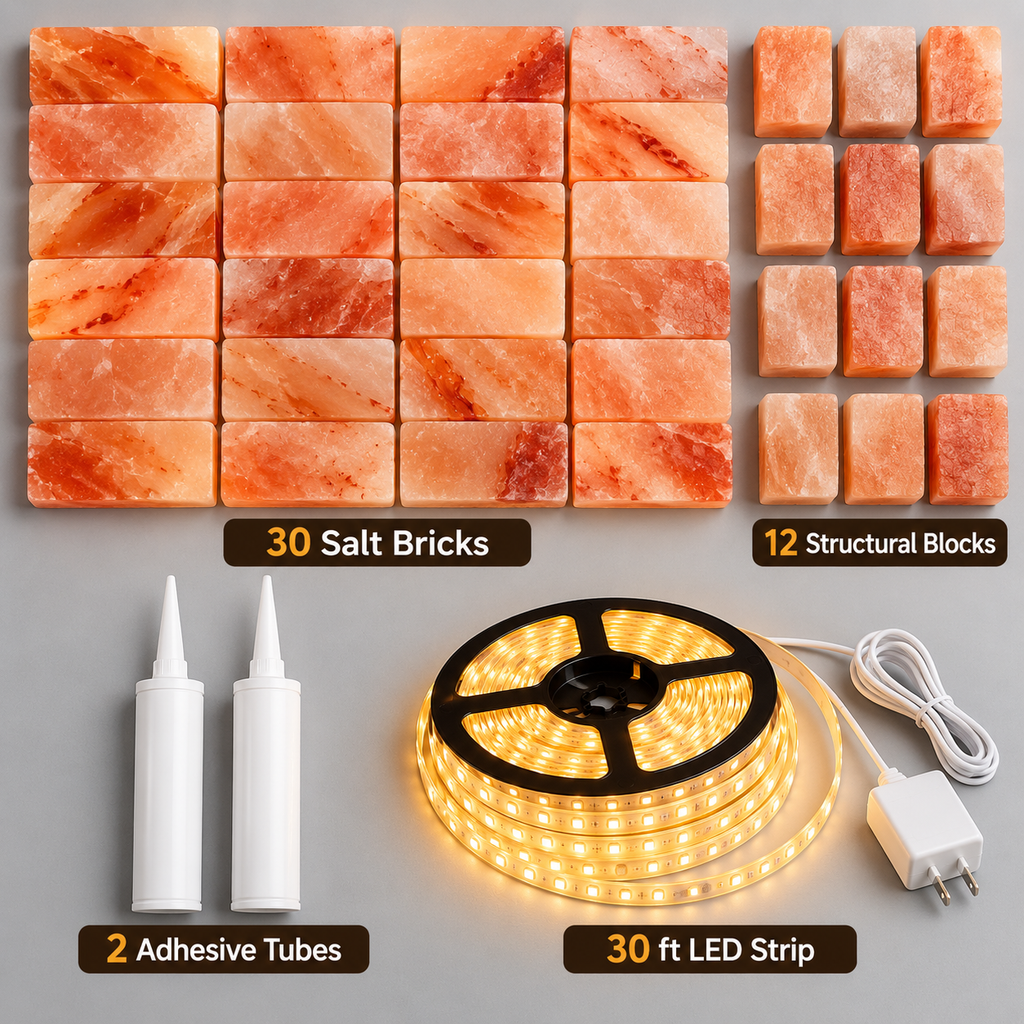Backlit Himalayan Salt Wall Kit – 2 ft × 4 ft (8 sq ft)