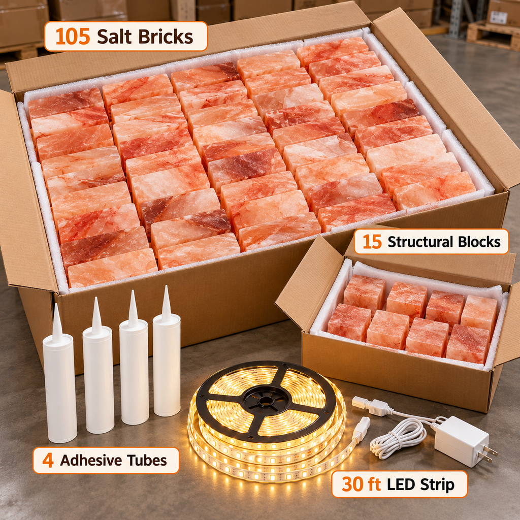 Backlit Himalayan Salt Wall Kit – 5 ft × 5 ft (25 sq ft)