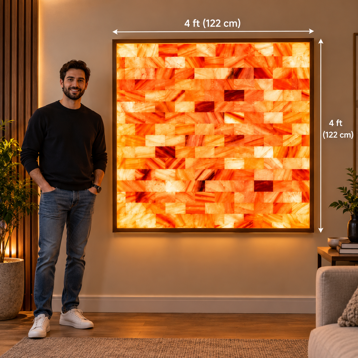 Backlit Himalayan Salt Wall Kit – 4 ft × 4 ft (16 sq ft)