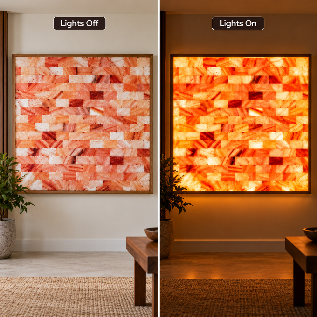 Backlit Himalayan Salt Wall Kit – 4 ft × 4 ft (16 sq ft)